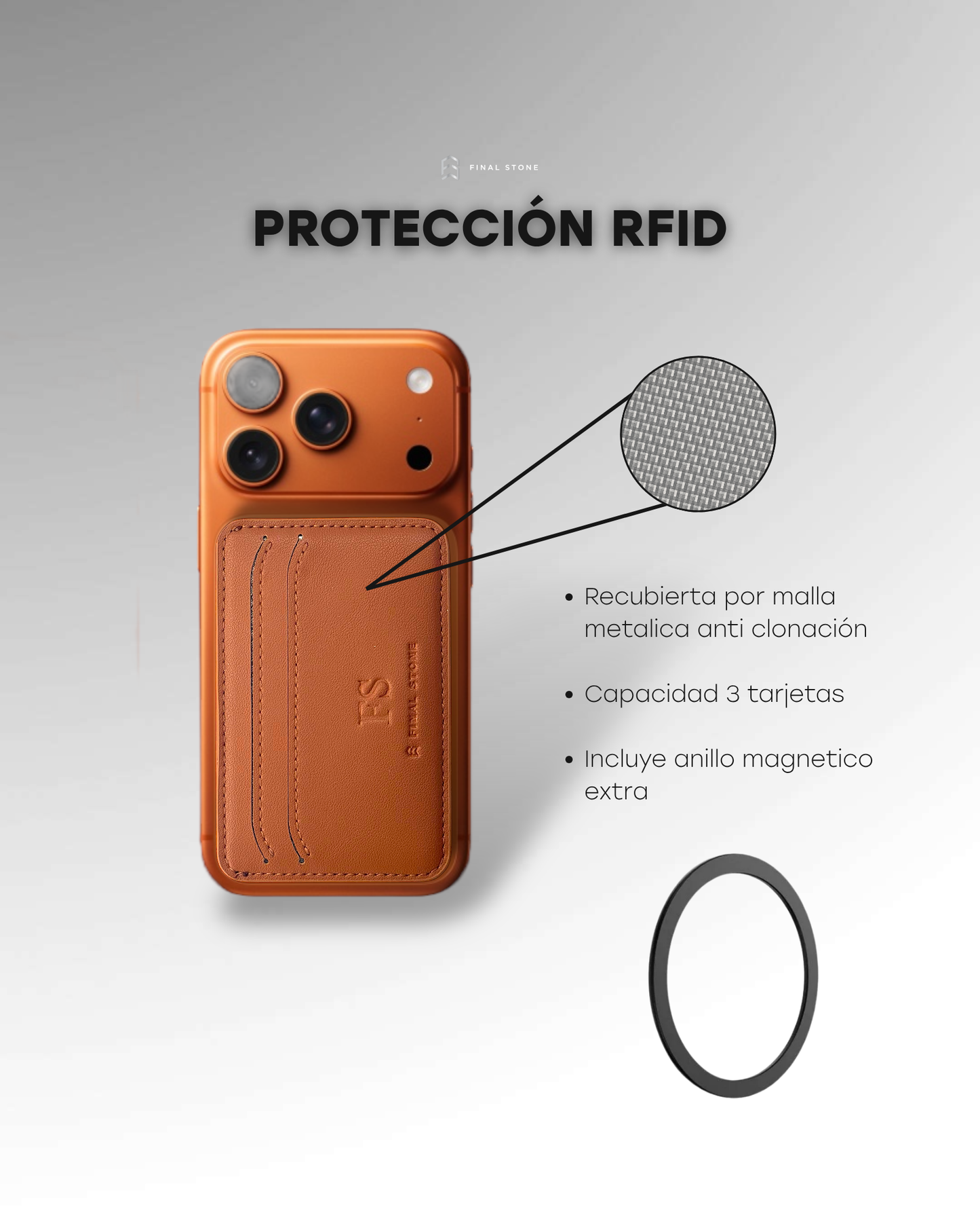 Final Stone™ | Tarjetero MagLine - Marron