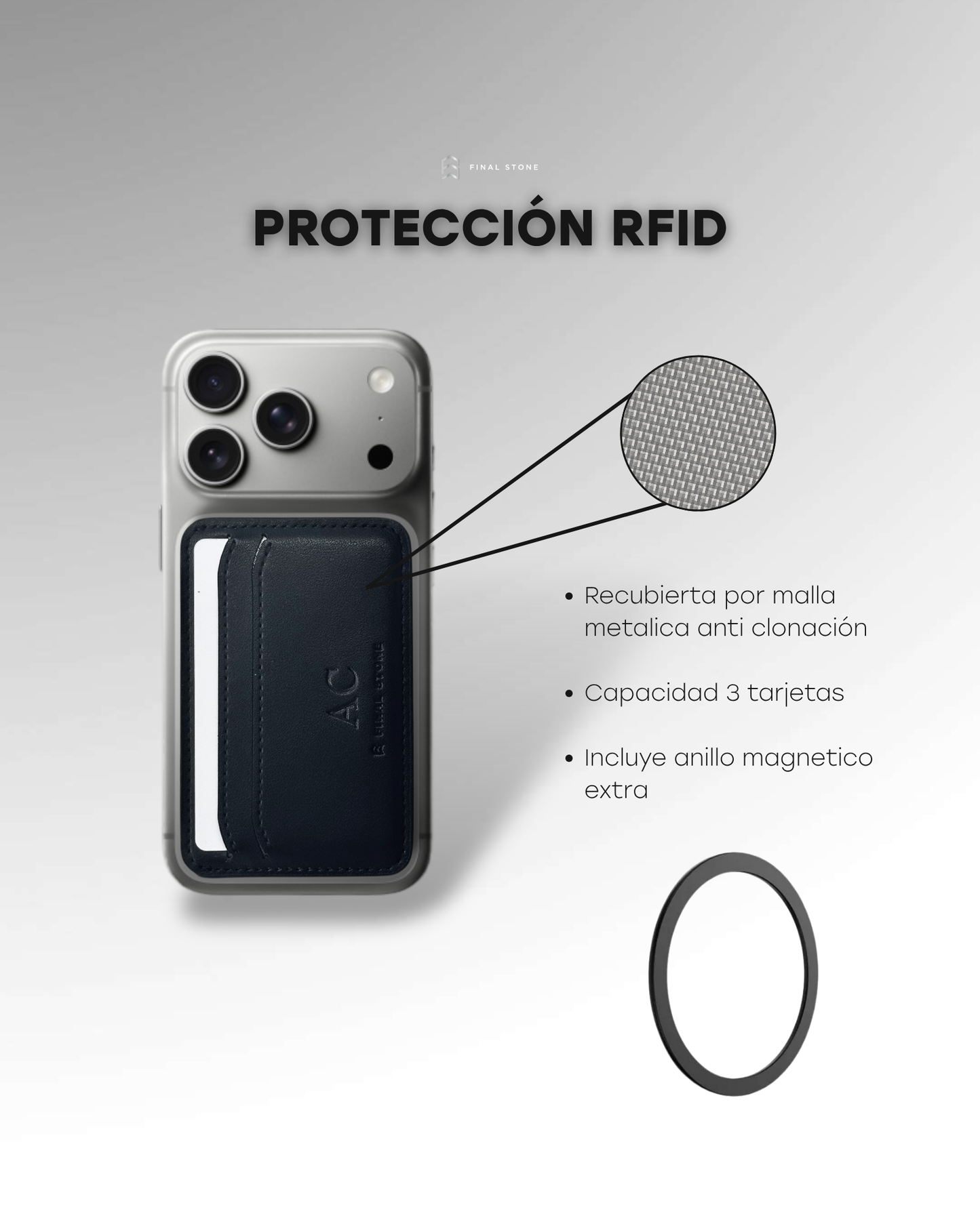 Final Stone™ | Tarjetero MagLine - Marron